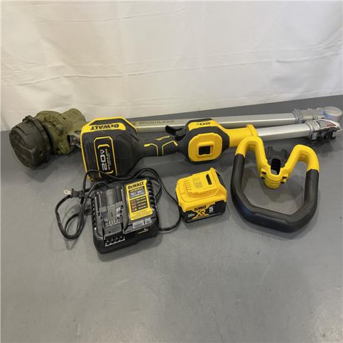 AS-IS - DeWalt 20V MAX 14 in. Brushless Cordless Battery Powered Foldable String Trimmer Kit with (1) 5 Ah Battery & Charger