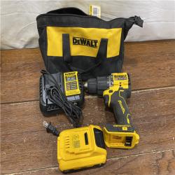 AS-IS DEWALT ATOMIC 20-Volt Lithium-Ion Cordless 1/2 in. Compact Hammer Drill with 3.0Ah Battery, Charger and Bag