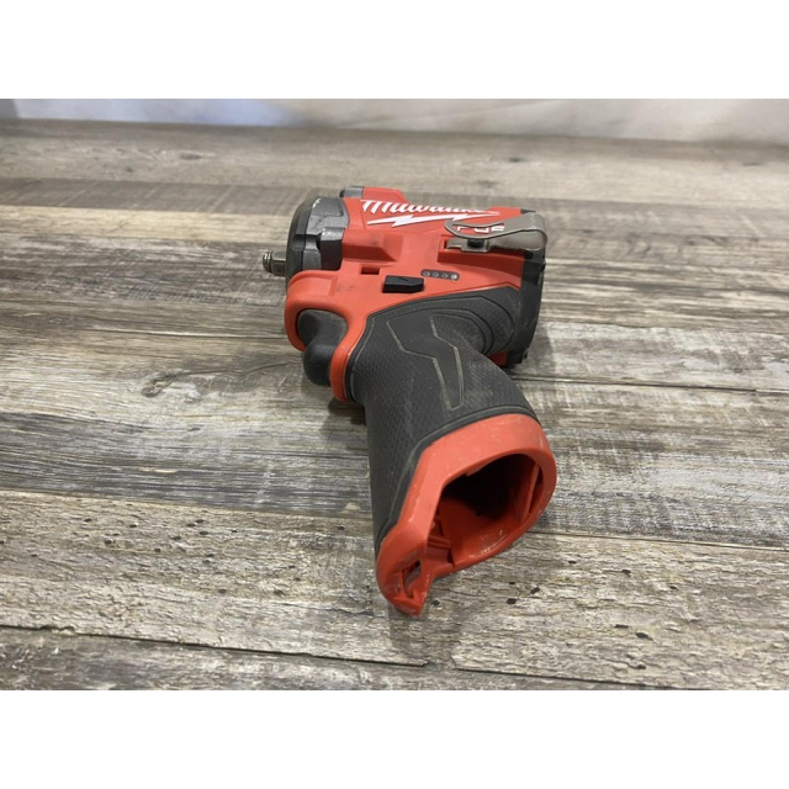 AS-IS Milwaukee FUEL 12V Lithium-Ion Brushless Cordless Stubby 3/8 in. Impact Wrench (Tool-Only)