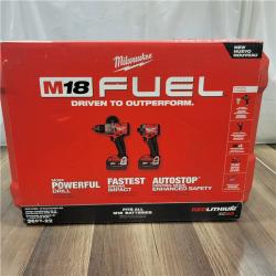 AS-IS  Milwaukee M18 FUEL 18V Lithium-Ion Brushless Cordless Hammer Drill and Impact Driver Combo Kit (2-Tool) with 2 Batteries
