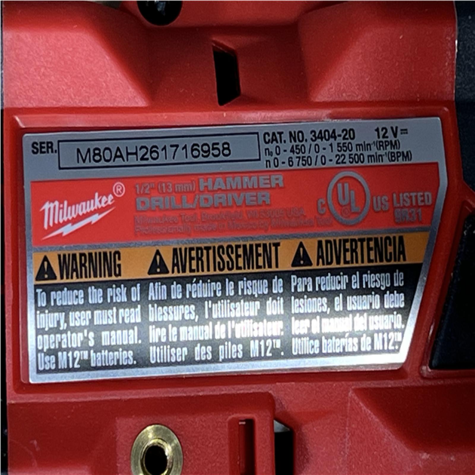 Houston Location AS-IS Milwaukee FUEL 12V Lithium-Ion Brushless Cordless 1/2 in. Hammer Drill (Tool-Only)