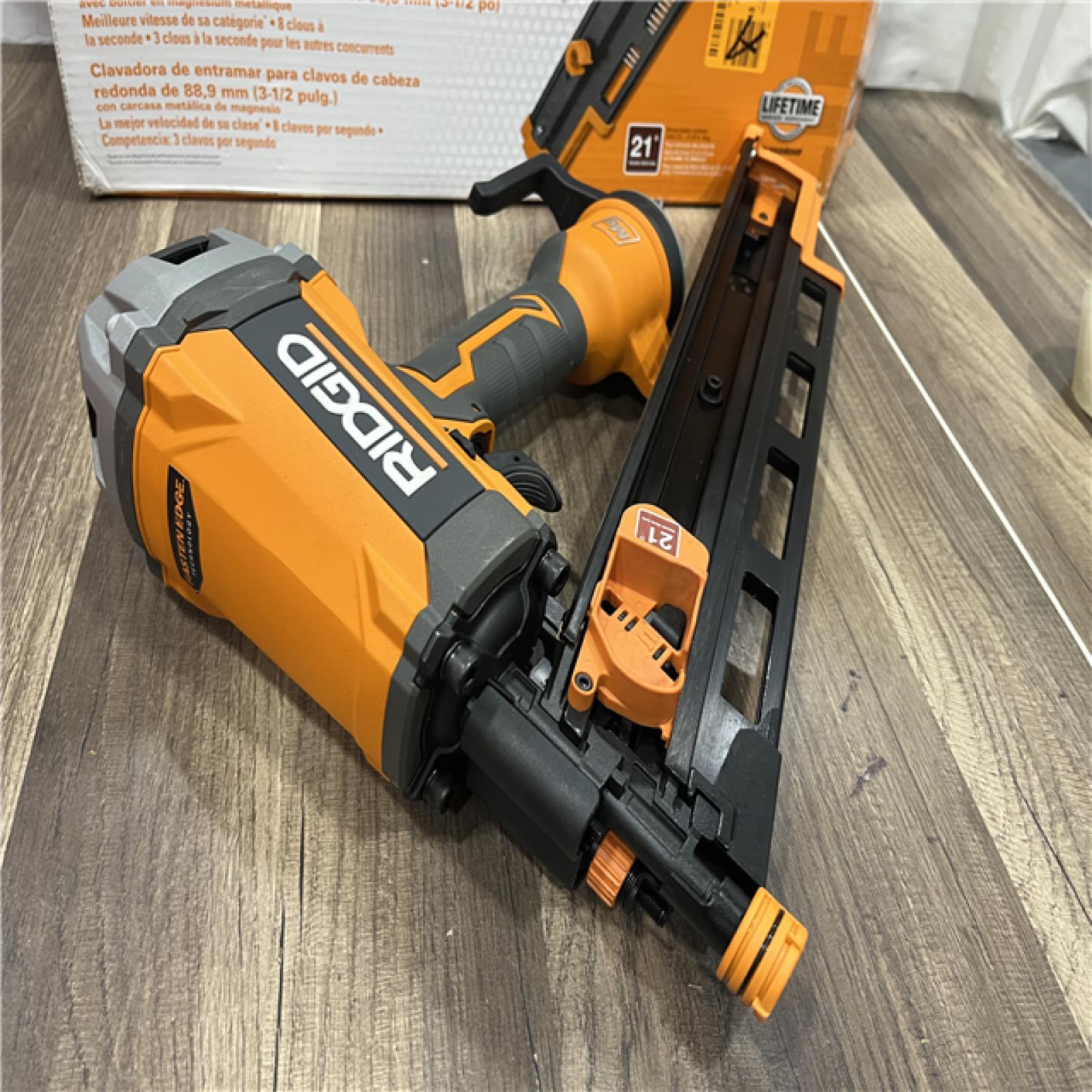 AS-IS Ridgid 21-Degree 3-1/2 in. Round Head Framing Nailer