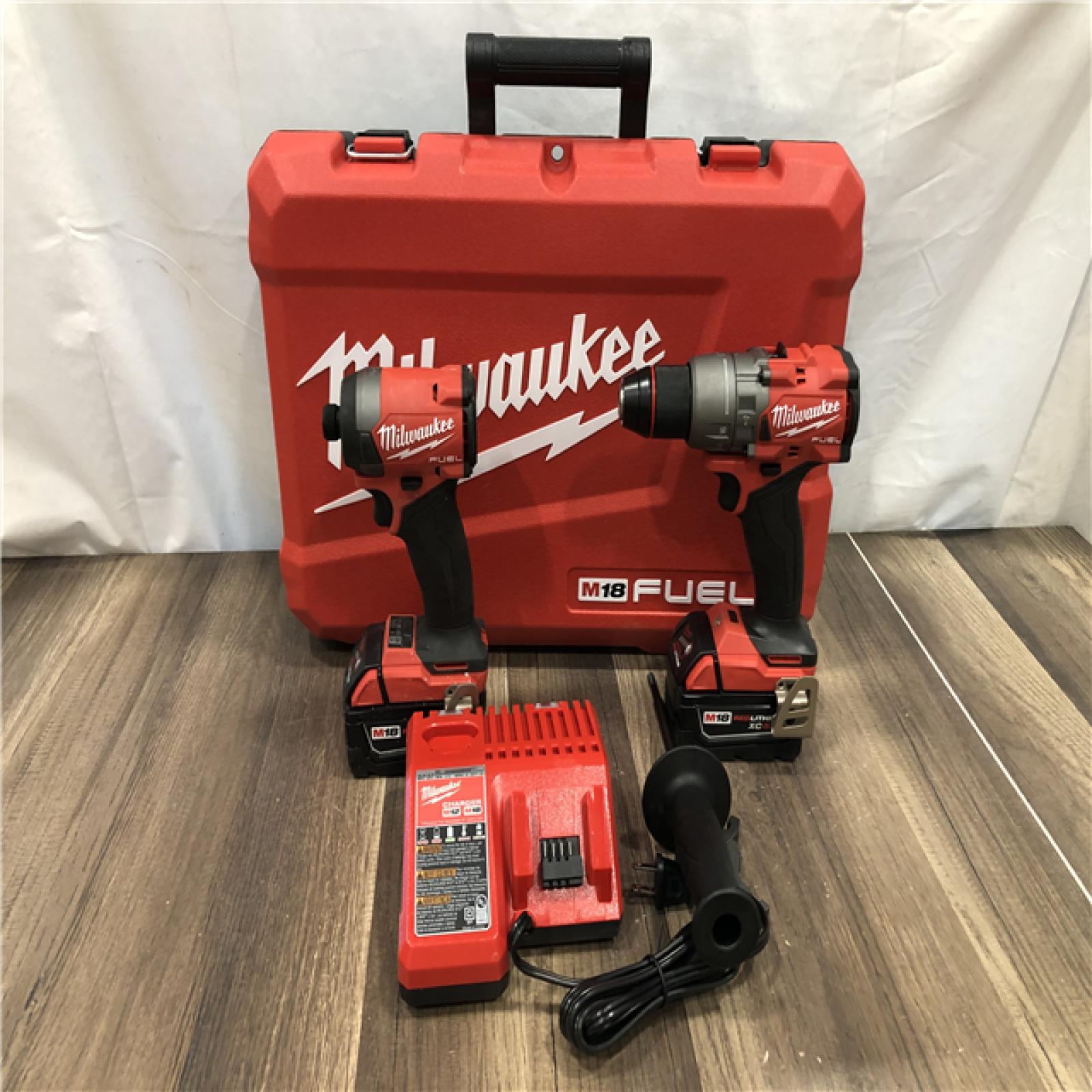 AS-IS Milwaukee FUEL 18V Lithium-Ion Brushless Cordless Hammer Drill and Impact Driver Combo Kit