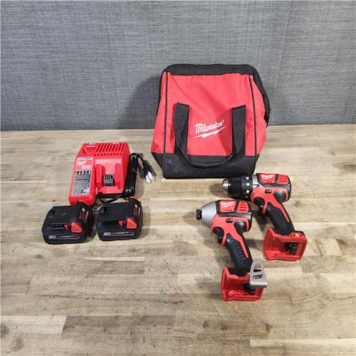 HOUSTON LOCATION - AS-IS Milwaukee 18V Cordless Brushed 2-Tool Drill/Driver and Impact Driver Kit