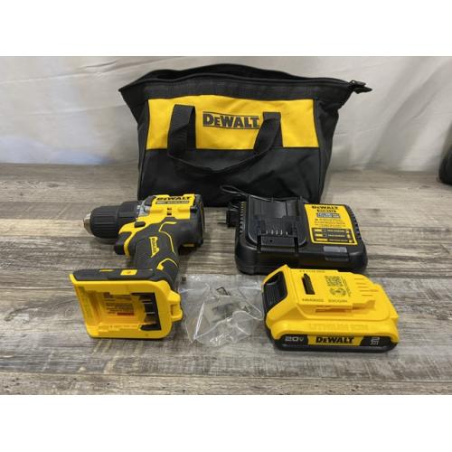 AS-IS DEWALT Atomic 20V Lithium-Ion Cordless Compact 1/2 in. Drill/Driver Kit