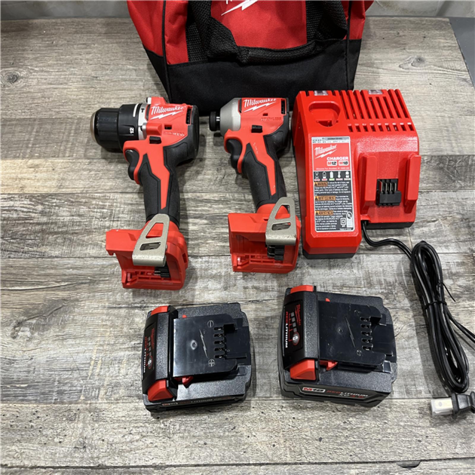 AS-IS Milwaukee 18-Volt Lithium-Ion Brushless Cordless Compact Hammer Drill/Impact Combo Kit