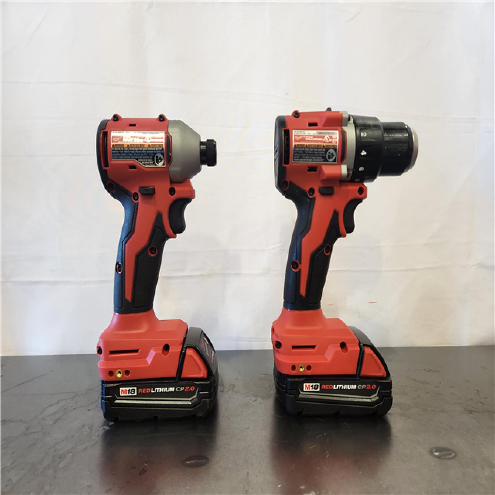 AS-IS- Milwaukee 18V Lithium-Ion Brushless Cordless Compact Drill/Impact Combo Kit