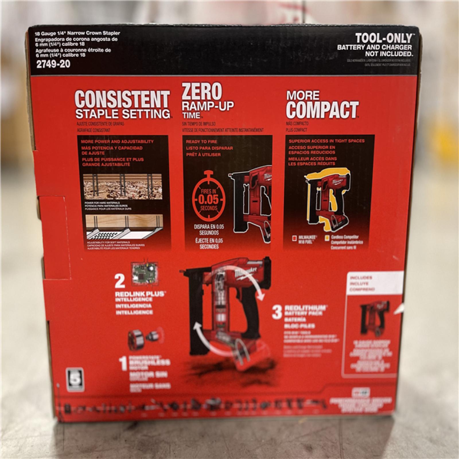 NEW! -Milwaukee M18 FUEL 18-Volt Lithium-Ion Brushless Cordless 18-Gauge 1/4 in. Narrow Crown Stapler (Tool-Only)