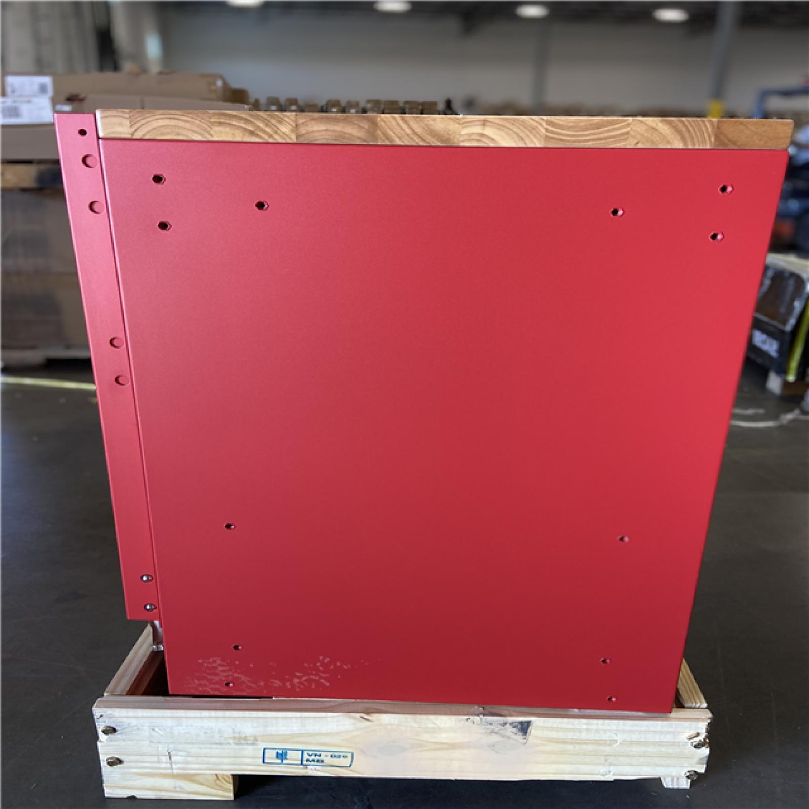 DALLAS LOCATION - Milwaukee 61 in. 11-Drawer/1-Door 22 in. D Mobile Workbench with Sliding Pegboard Back Wall in Red/Black