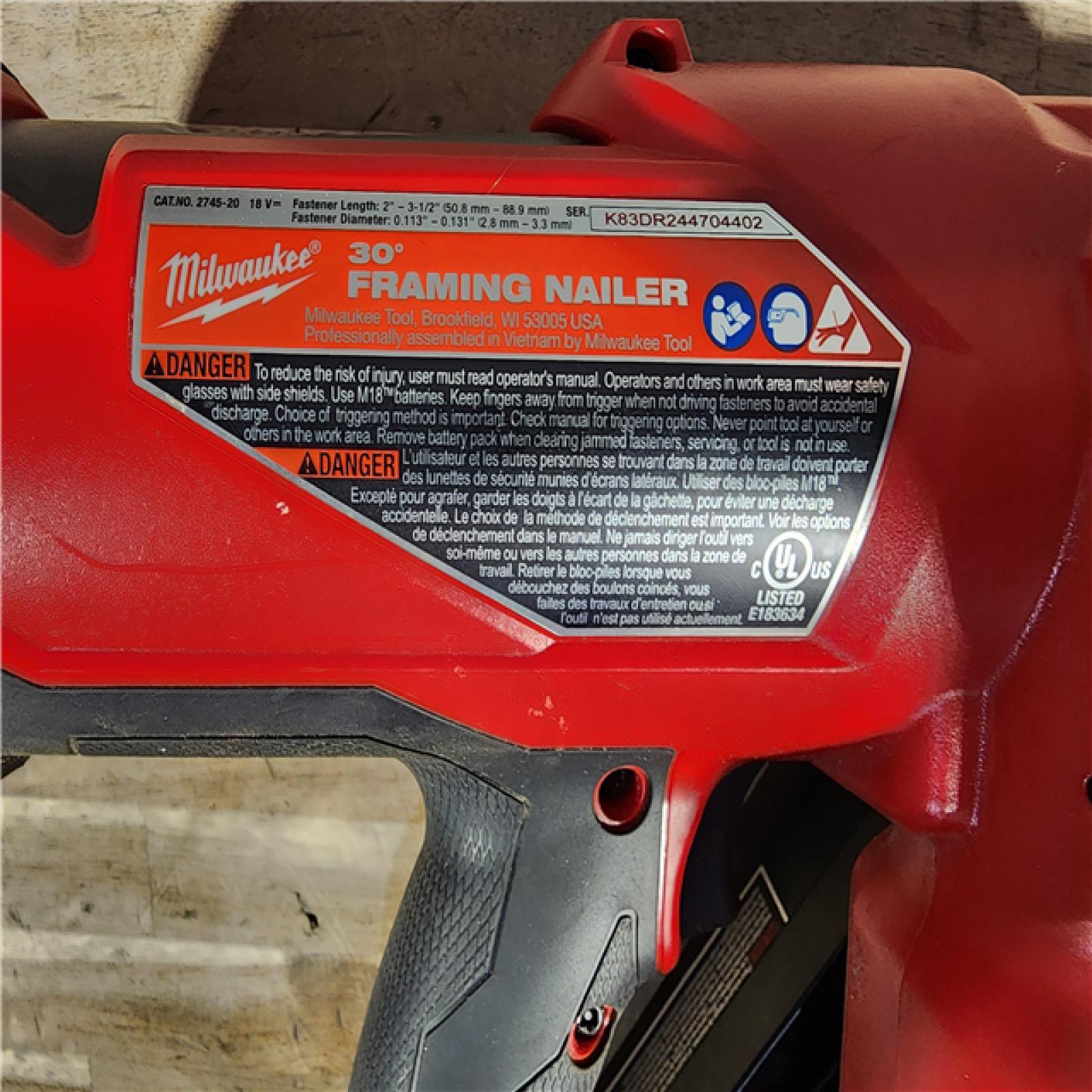 HOUSTON LOCATION - AS-IS M18 FUEL 3-1/2 in. 18-Volt 30-Degree Lithium-Ion Brushless Cordless Framing Nailer (Tool-Only)