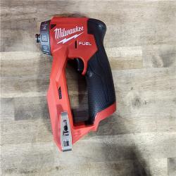 HOUSTON LOCATION - AS-IS Milwaukee M12 FUEL 12V Lithium-Ion Brushless Cordless 4-in-1 Installation 3/8 in. Drill Driver Kit with 4-Tool Heads