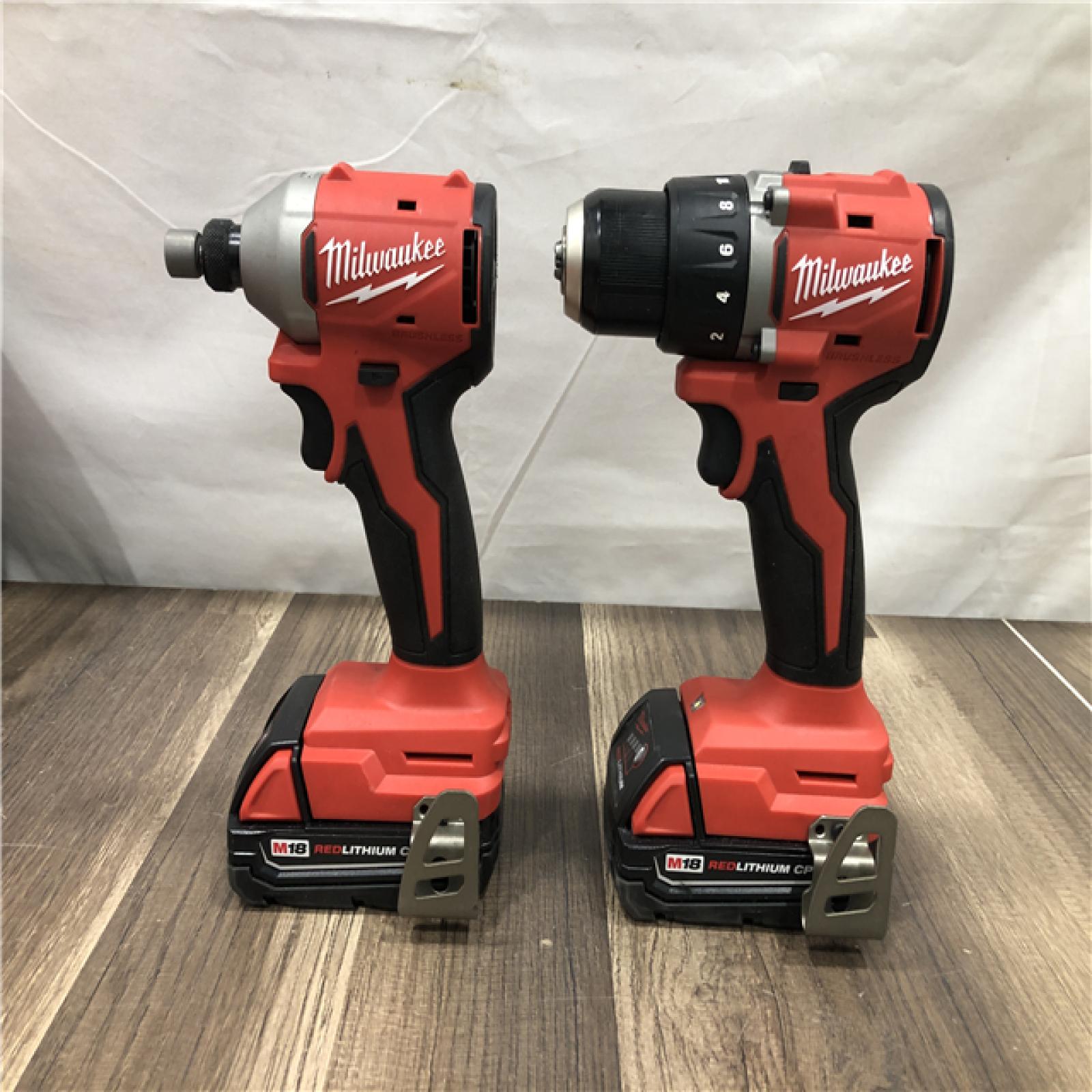 AS-IS Milwaukee 18V Lithium-Ion Brushless Cordless Compact Drill/Impact Combo Kit
