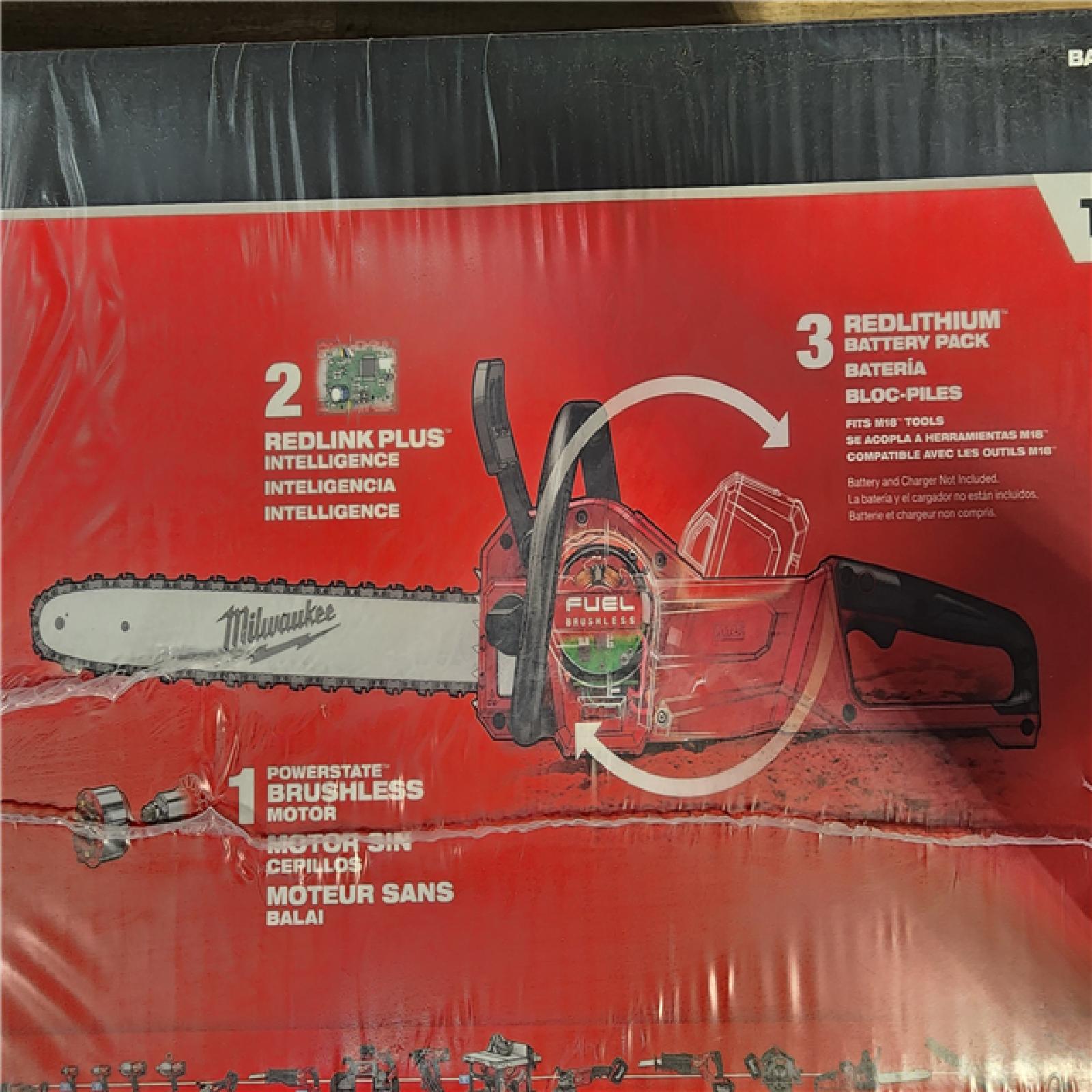 HOUSTON LOCATION - AS-IS (NEW) Milwaukee M18 FUEL 16  18V Li-Ion Brushless Cordless Chainsaw Tool-Only 2727-20 (TOOL ONLY)