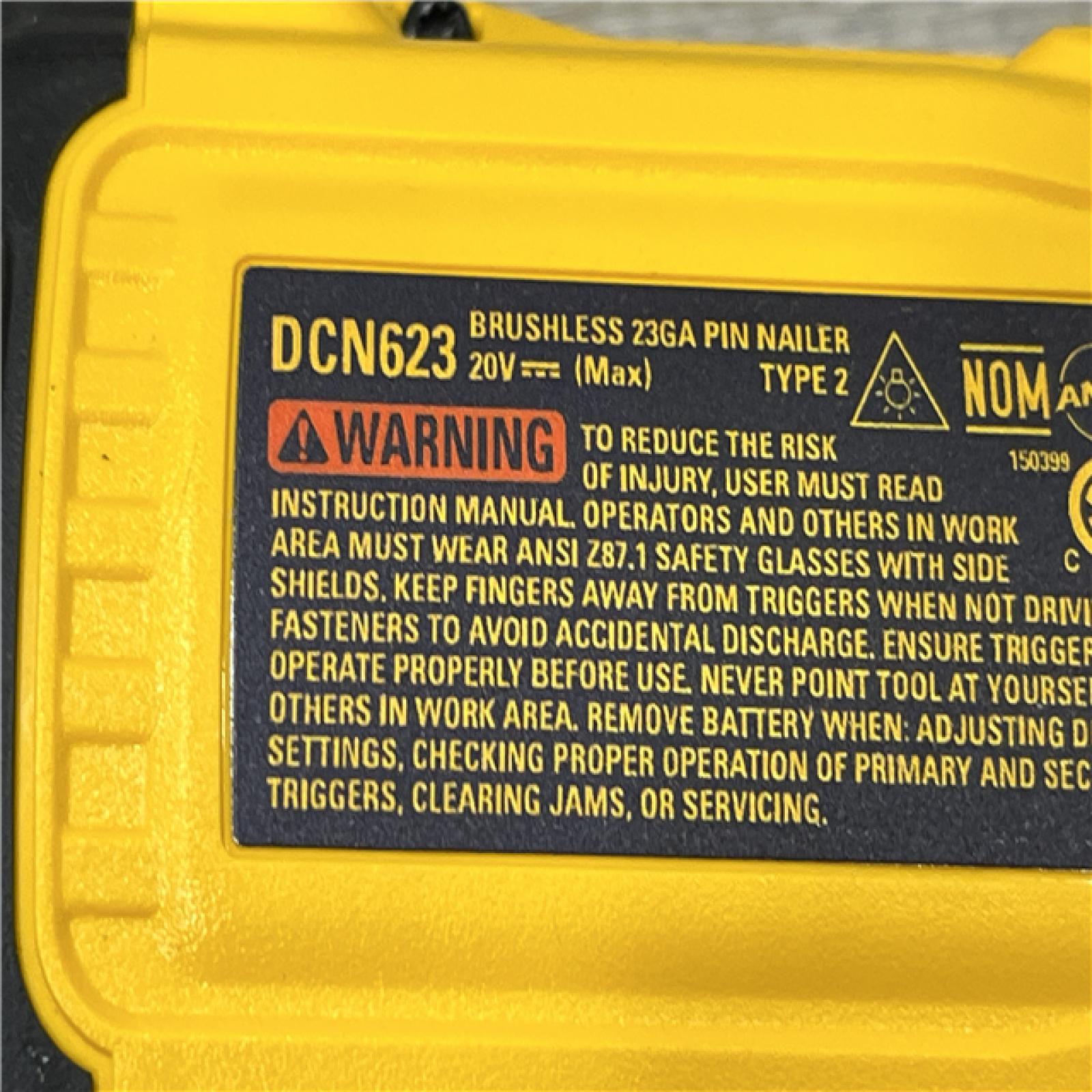 AS-IS DEWALT ATOMIC 20V MAX Lithium Ion Cordless 23 Gauge Pin Nailer Kit