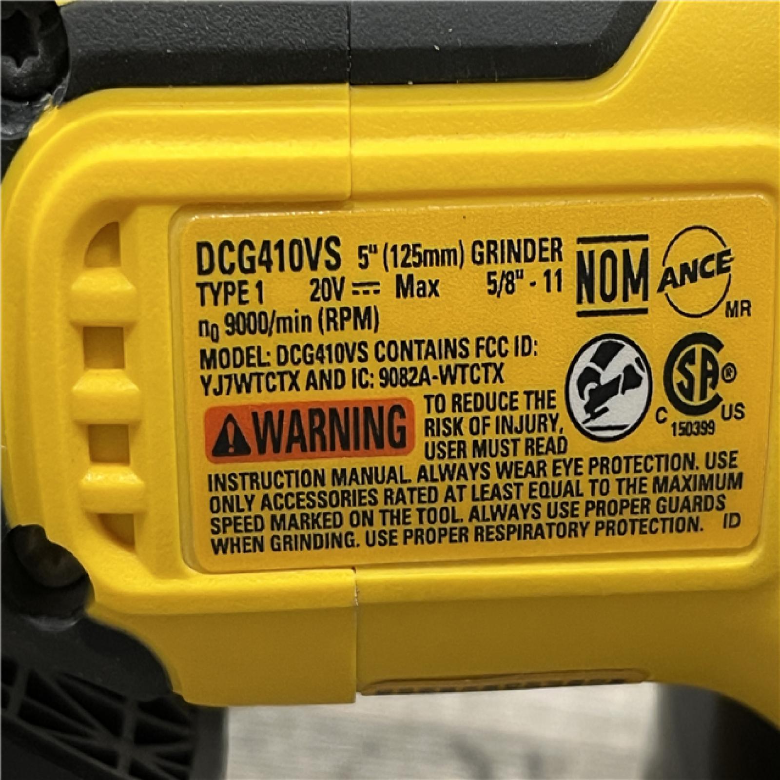 AS-IS DEWALT 20V XR Cordless 4-1/2. in. to 5 in. Variable Speed Angle Grinder (Tool Only)