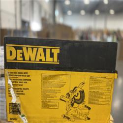 DALLAS LOCATION - DEWALT 15 Amp Corded 12 in. Double Bevel Sliding Compound Miter Saw, Blade Wrench and Material Clamp