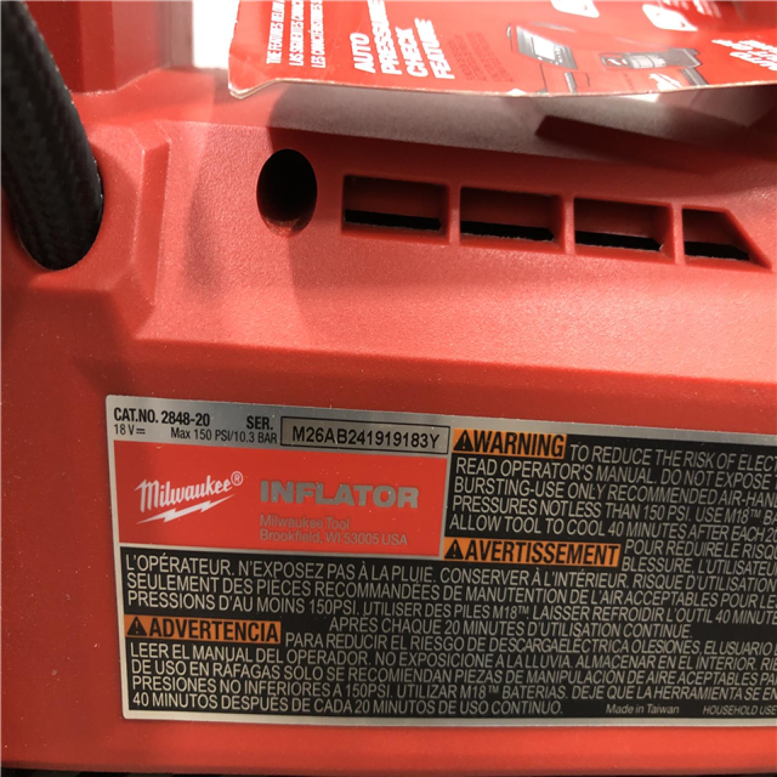 AS-IS Milwaukee M18 18-Volt Lithium-Ion Cordless Electric Portable Inflator (Tool-Only)