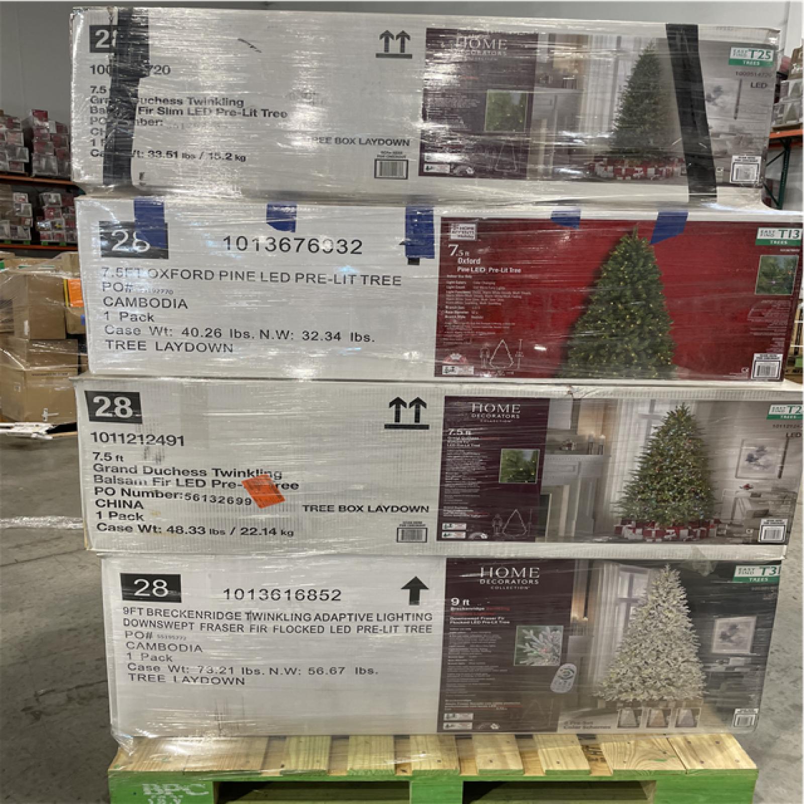 DALLAS LOCATION -AS-IS MIXED CHRISTMAS TREE PALLET