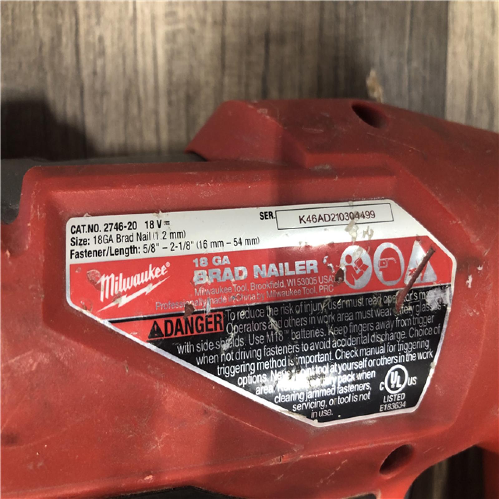 AS-IS Milwaukee FUEL 18-Volt Lithium-Ion Brushless Cordless Gen II 18-Gauge Brad Nailer (Tool-Only)