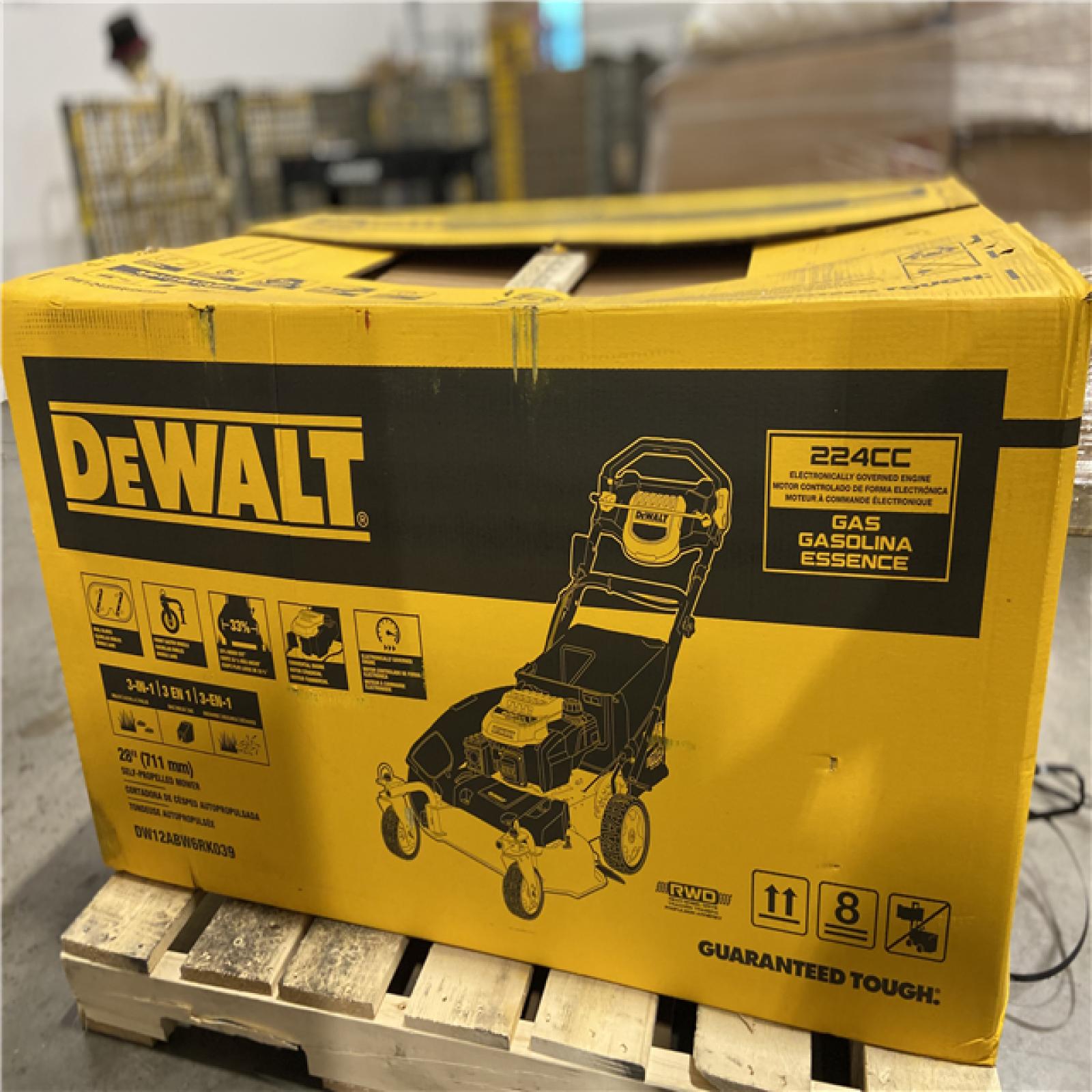 DALLAS LOCATION - DEWALT 28 in. 224cc E-GOV Engine 3-in-1 Gas RWD Self-Propelled Lawn Mower with High Rear Wheels