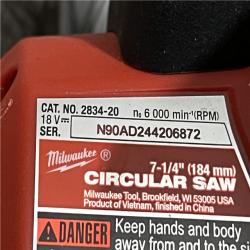 AS-IS Milwaukee FUEL 18V Lithium-Ion Brushless Cordless 7-1/4 in. Circular Saw (Tool-Only)
