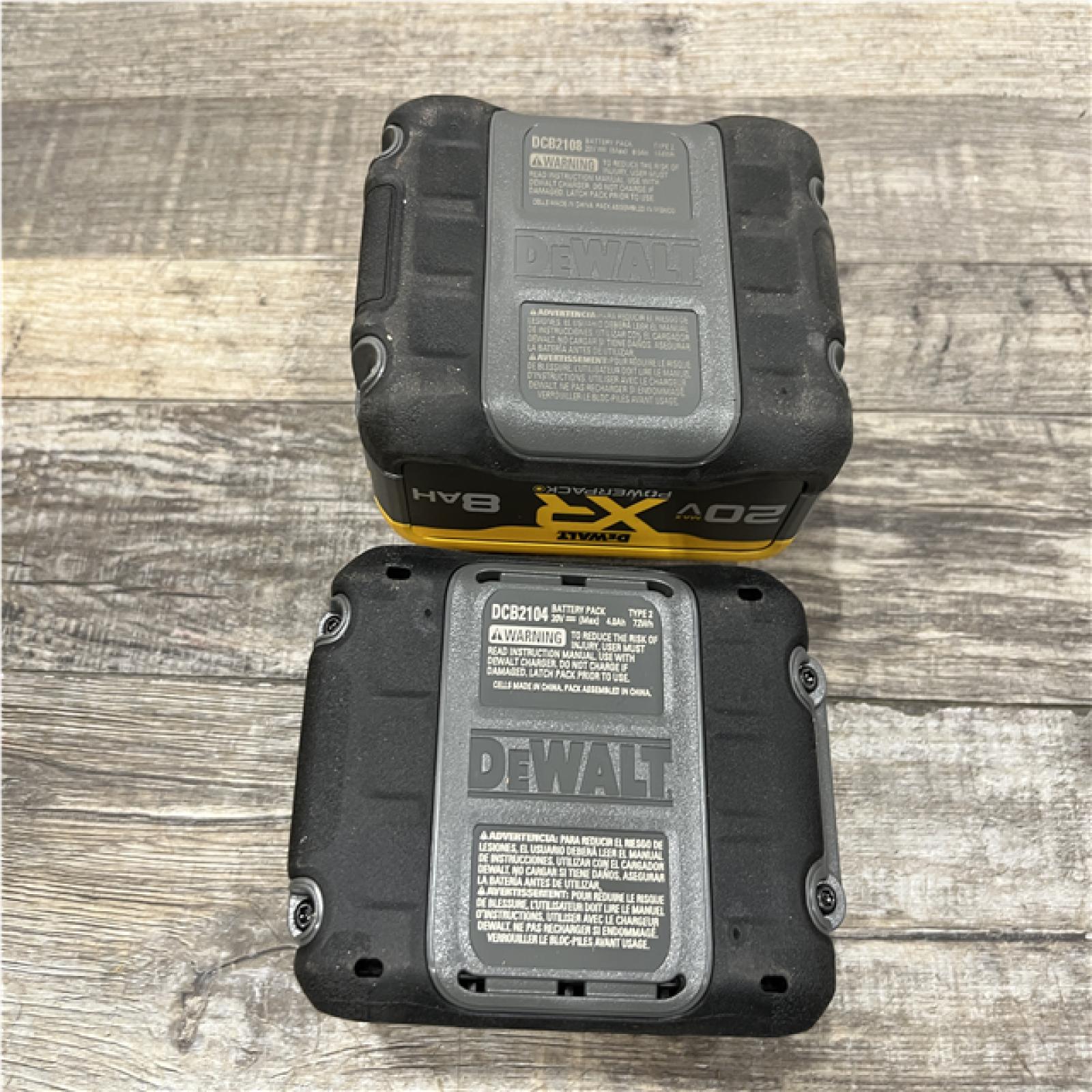 AS-IS DEWALT 20V XR Lithium-Ion Starter Pack with 8.0 Ah and 4.0 Ah Battery Packs and Charger