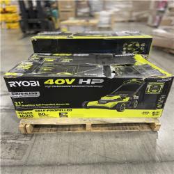DALLAS LOCATION- AS-IS RYOBI 40V HP 21 in. CoRDLESS Lawn Mower KIT PALLET (2 UNITS)