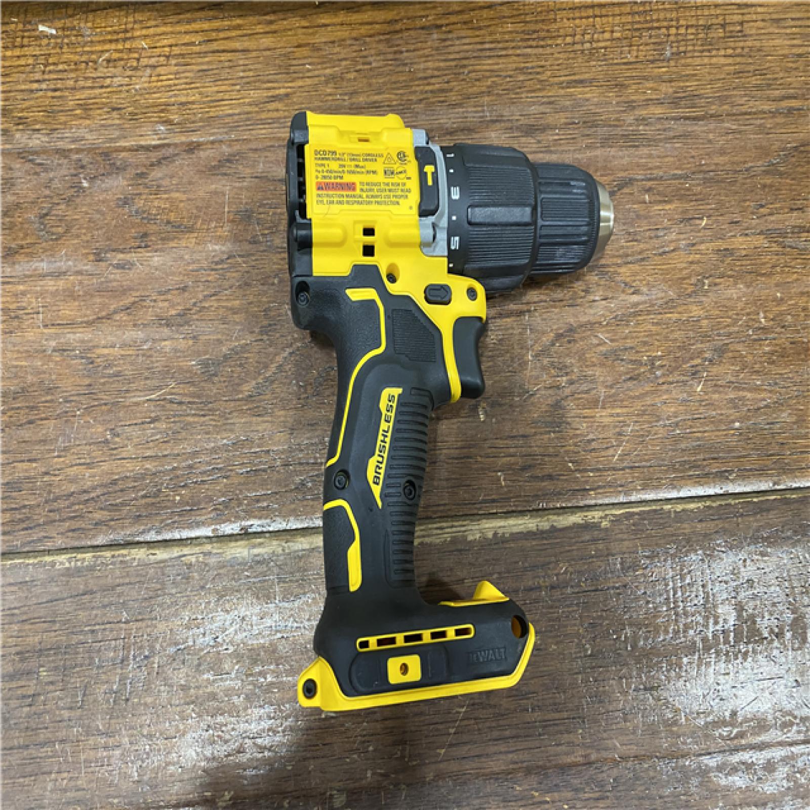 AS-IS DEWALT ATOMIC 20-Volt Lithium-Ion Cordless 1/2 in. Compact Hammer Drill with 3.0Ah Battery, Charger and Bag