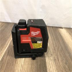 AS-IS Milwaukee 100 ft. REDLITHIUM Lithium-Ion USB Green Rechargeable Cross Line Laser Level with Charger