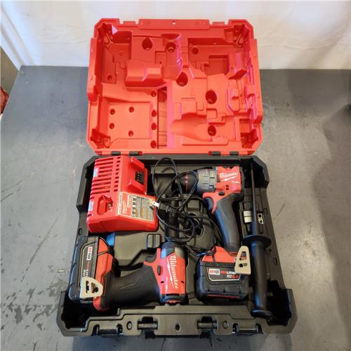 AS-IS- Milwaukee  FUEL 18V Lithium-Ion Brushless Cordless Hammer Drill and Impact Driver Combo Kit