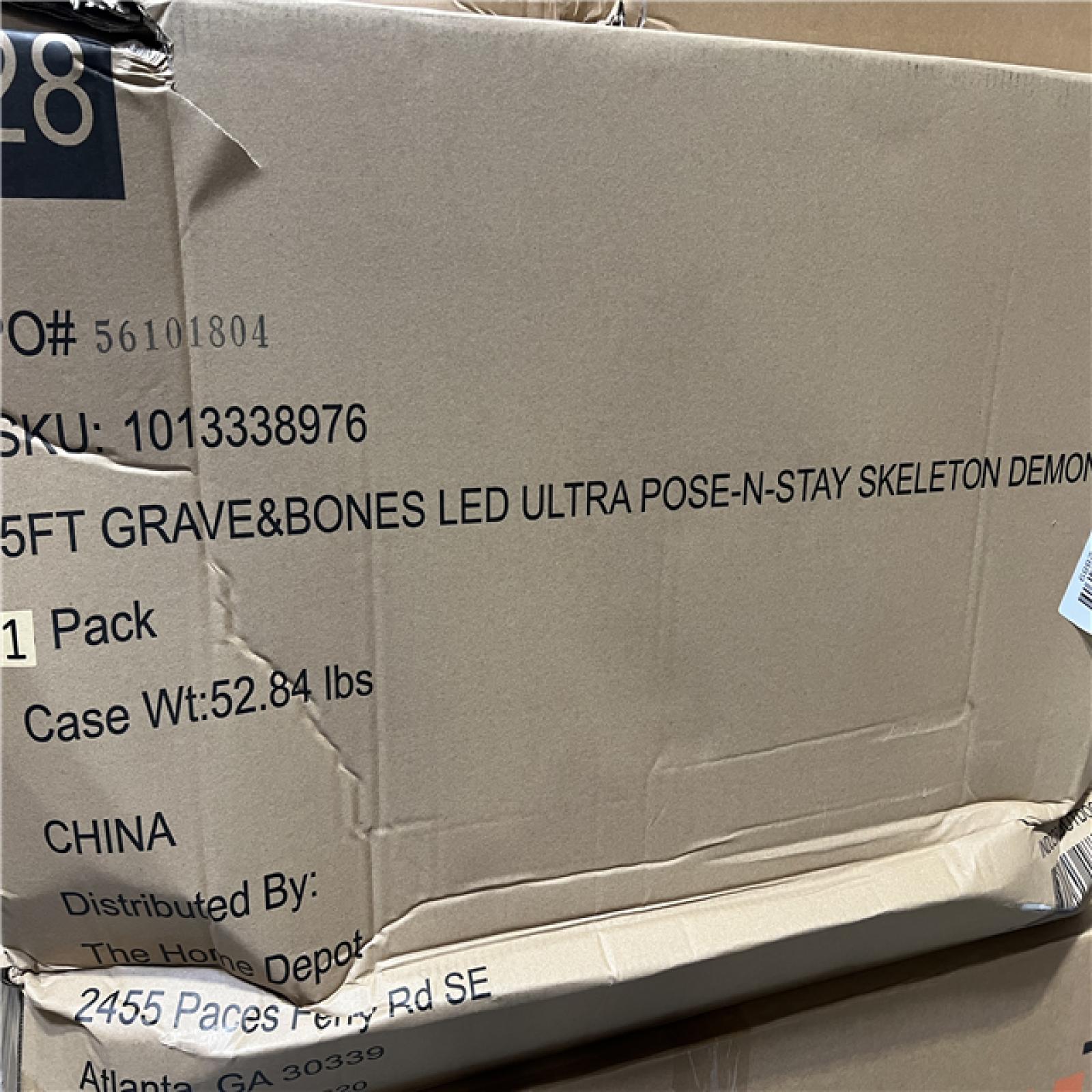 DALLAS LOCATION - AS-IS Home Accents Holiday 3-Pack 5 ft. Grave & Bones LED Ultra Pose-N-Stay Skeleton Demon
