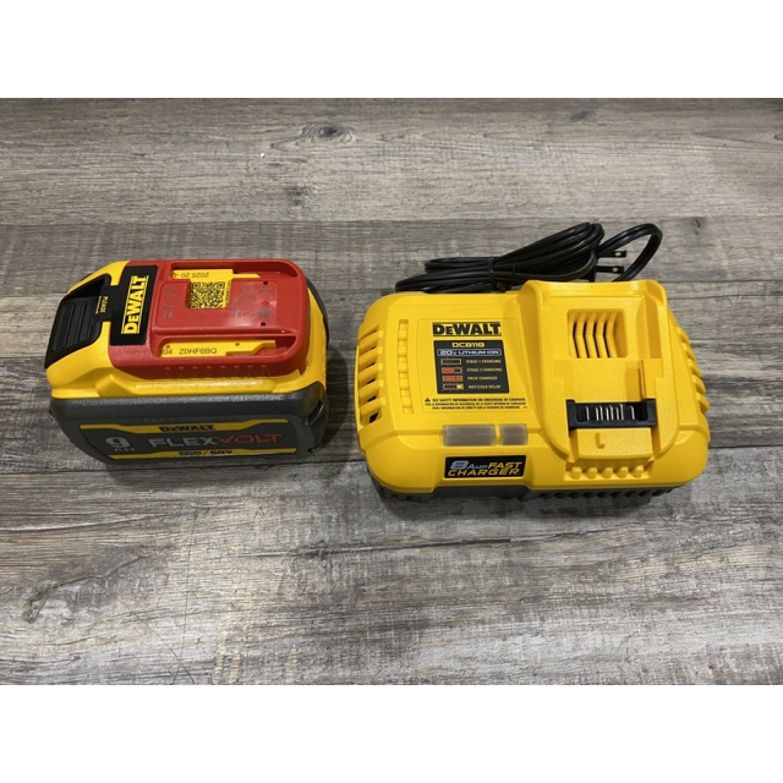 AS-IS DEWALT 20V/60V MAX FLEXVOLT Lithium-Ion 9.0Ah Battery and Charger Starter Kit