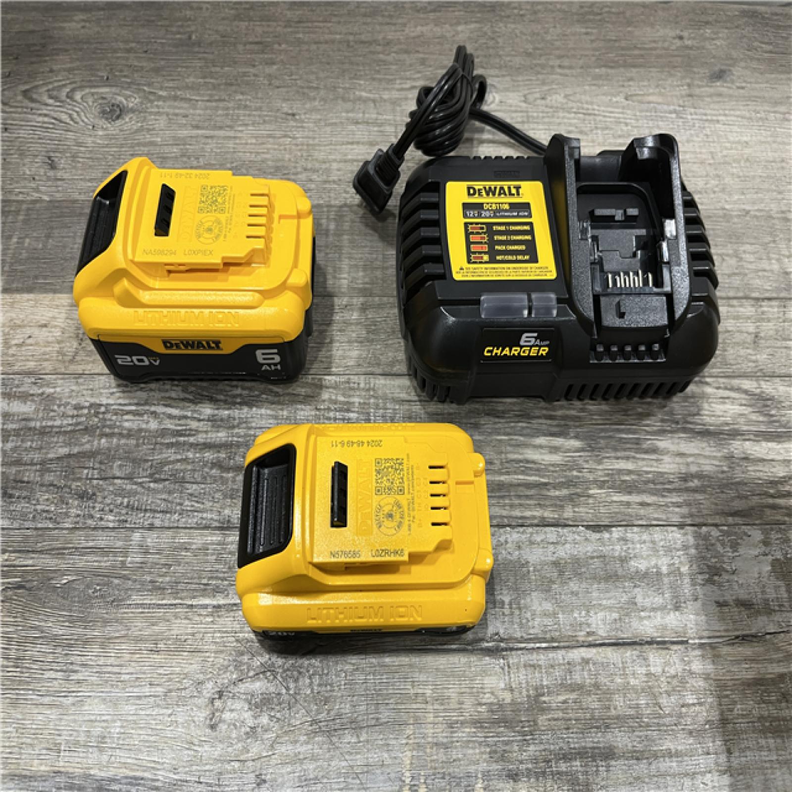 AS-IS DEWALT 20V MAX Lithium-Ion 6.0Ah and 4.0Ah Battery and Charger Starter Kit