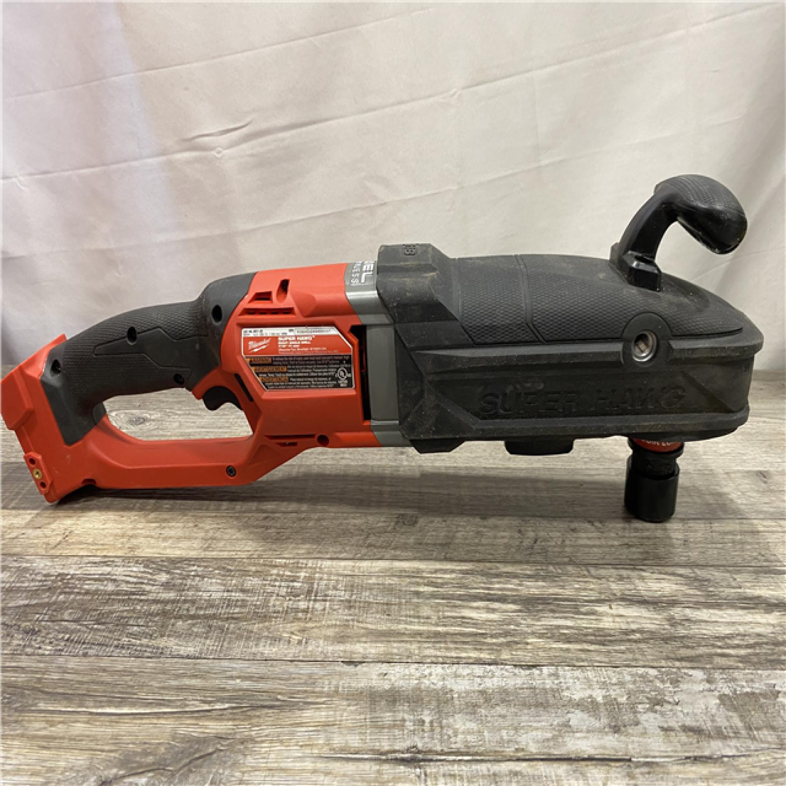 AS-IS Milwaukee FUEL 18V Lithium-Ion Brushless Cordless GEN 2 SUPER HAWG 7/16 in. Right Angle Drill (Tool-Only)
