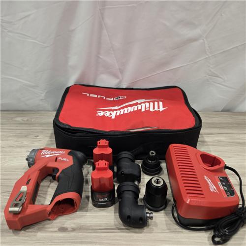 AS-IS Milwaukee 2505-22 M12 FUEL 3/8 in. Cordless Installation Drill Driver Kit