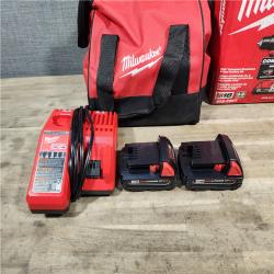 HOUSTON LOCATION - AS-IS Milwaukee M18 18V Lithium-Ion Brushless Cordless Compact Drill/Impact Combo Kit (2-Tool) W/(2) 2.0 Ah Batteries, Charger & Bag