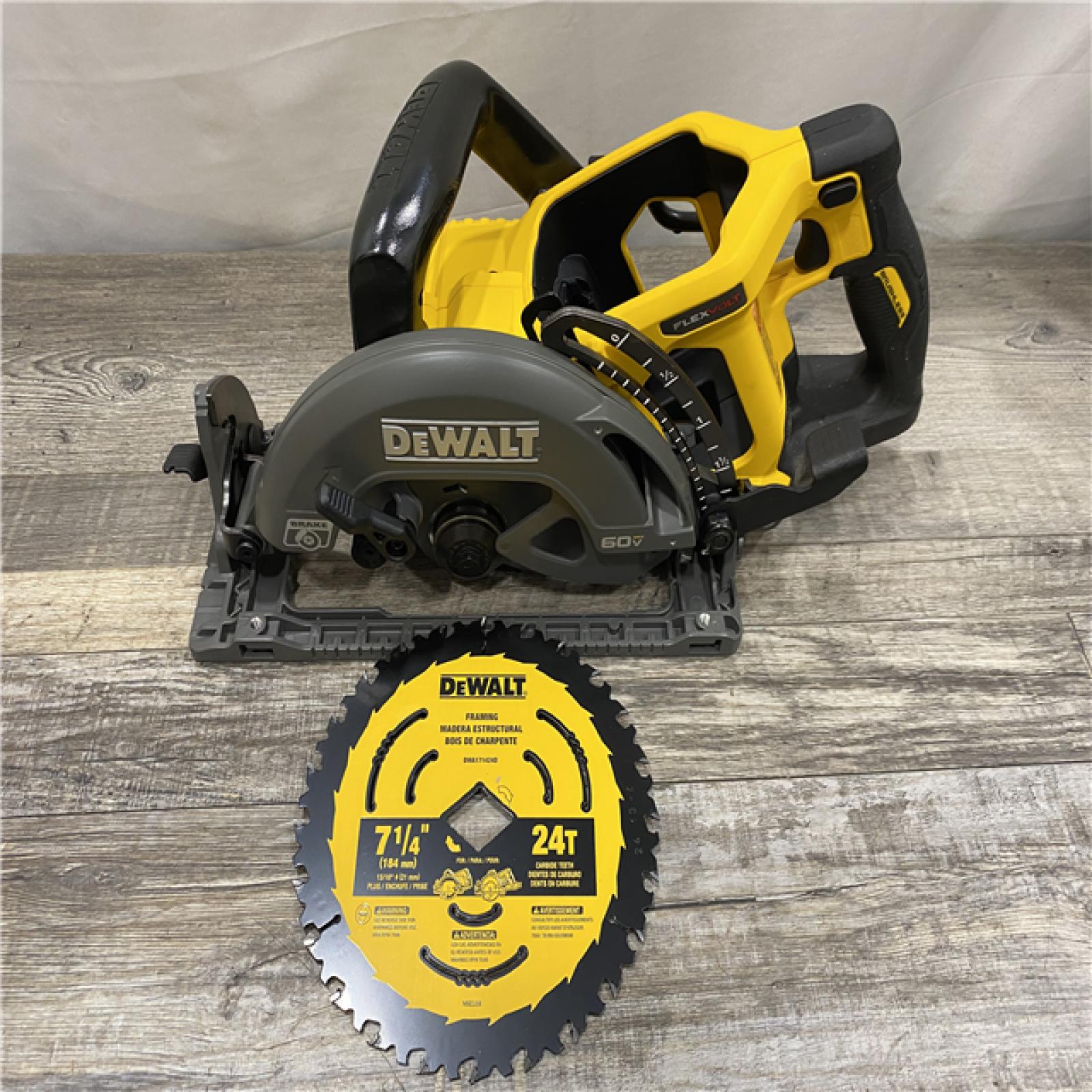 AS-IS DEWALT FLEXVOLT 60V MAX Cordless Brushless 7-1/4 in. Wormdrive Style Circular Saw (Tool Only)