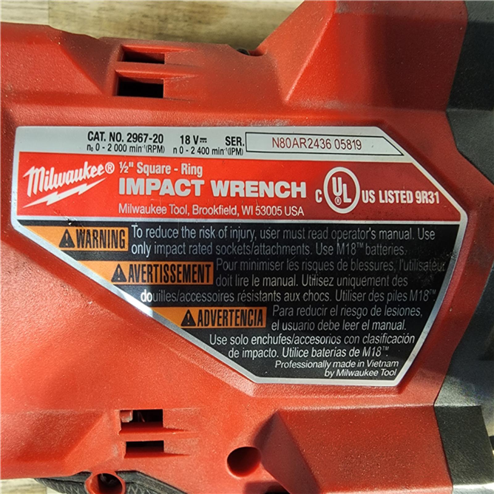 HOUSTON LOCATION - AS-IS Milwaukee M18 FUEL 18V Lithium-Ion Brushless Cordless 1/2 in. Impact Wrench with Friction Ring (Tool-Only)