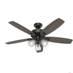 DALLAS LOCATION - Hunter Highbury II 52 In. LED Indoor Matte Black Ceiling Fan With Light Kit PALLET-(16 UNITS)