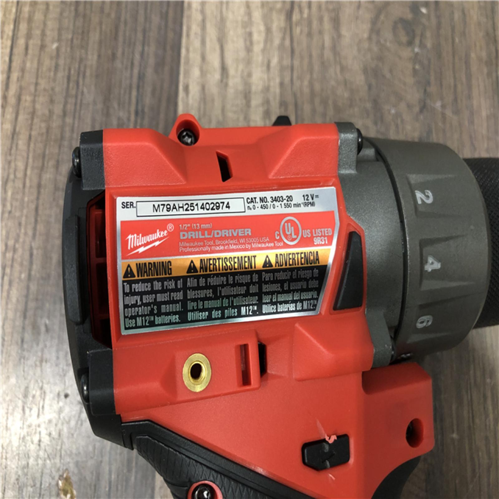 AS-IS Milwaukee M12 FUEL 12V Lithium-Ion Brushless Cordless 1/2 in. Drill Driver (Tool-Only)