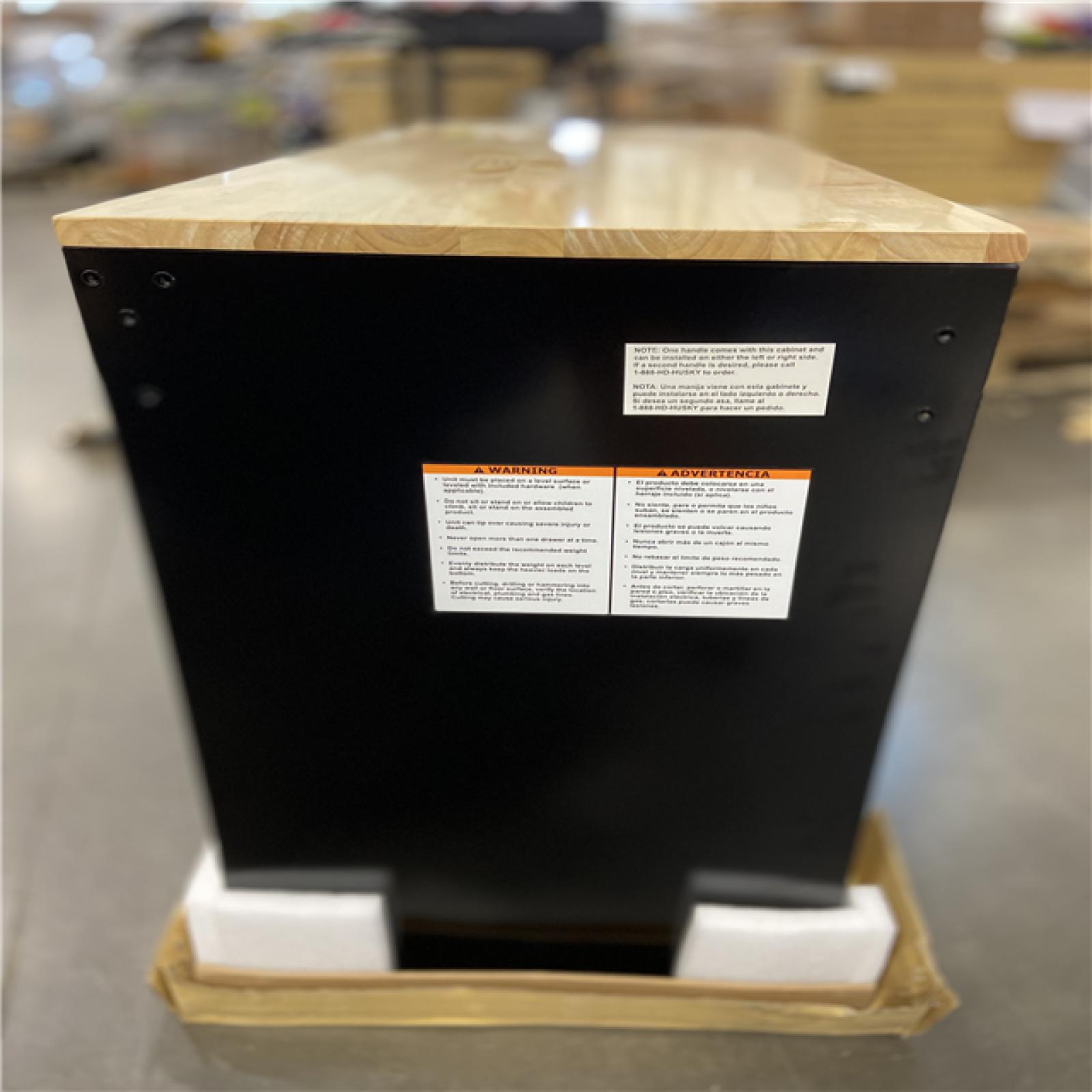 DALLAS LOCATION - Husky Tool Storage 46 in. W x 18 in. D 9-Drawer Mobile Workbench Cabinet in Gloss Black