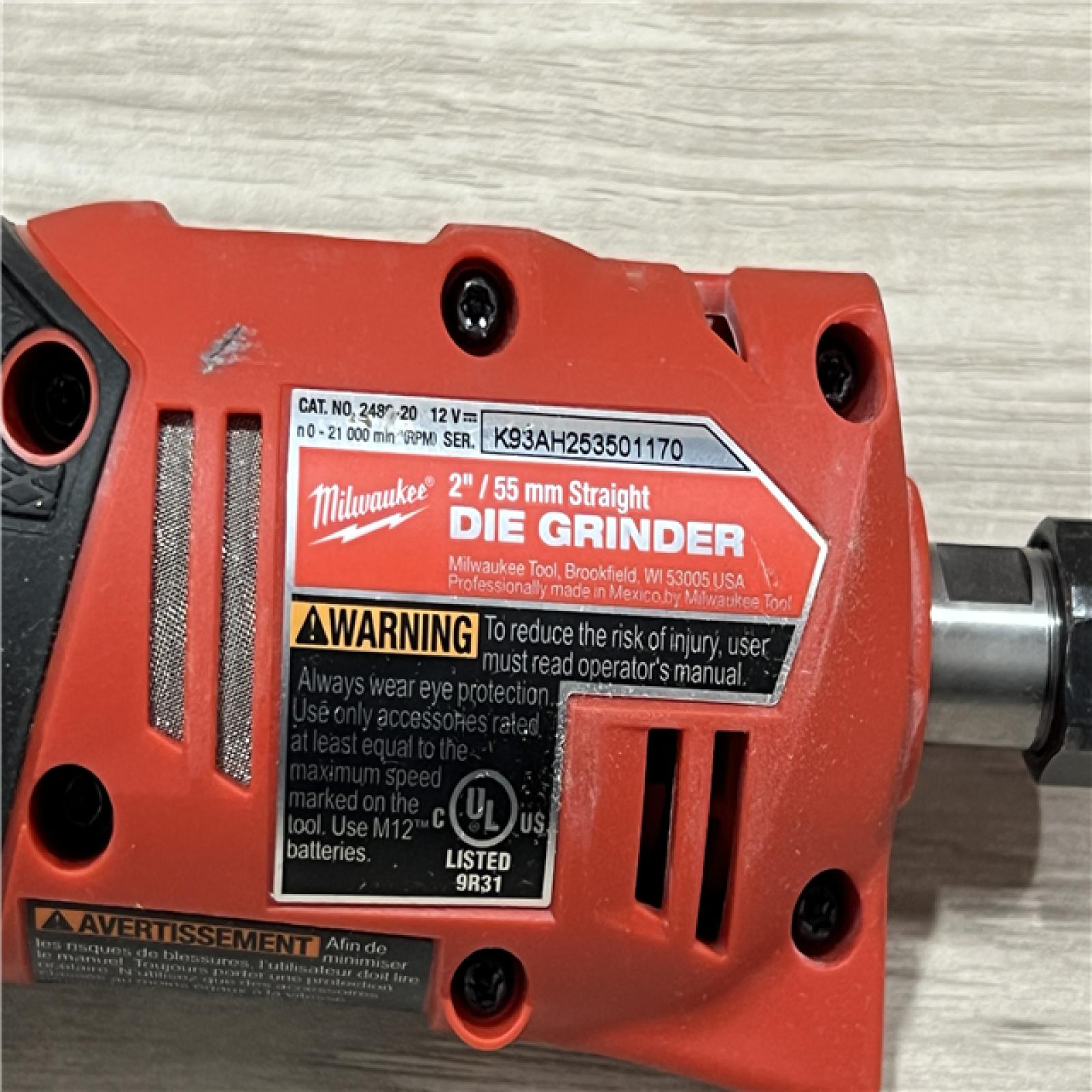 AS-IS Milwaukee FUEL 12V Lithium-Ion Brushless Cordless 1/4 in. Straight Die Grinder (Tool-Only)