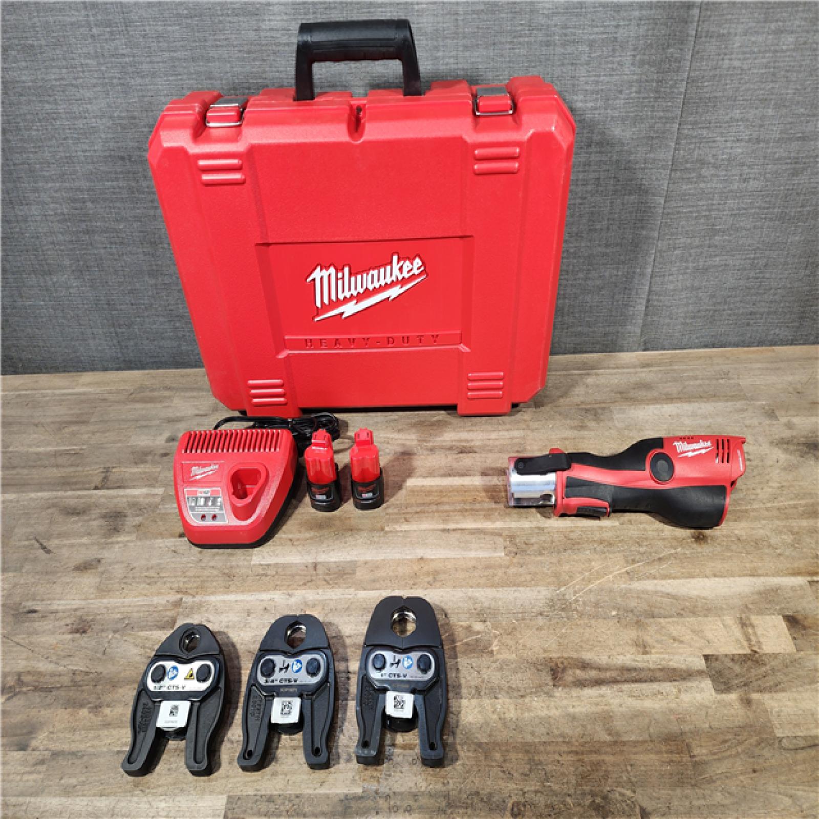 HOUSTON LOCATION - AS-IS (APPEARS LIKE NEW) MILWAUKEE 12-Volt Lithium-Ion Force Logic Cordless Press Tool Kit