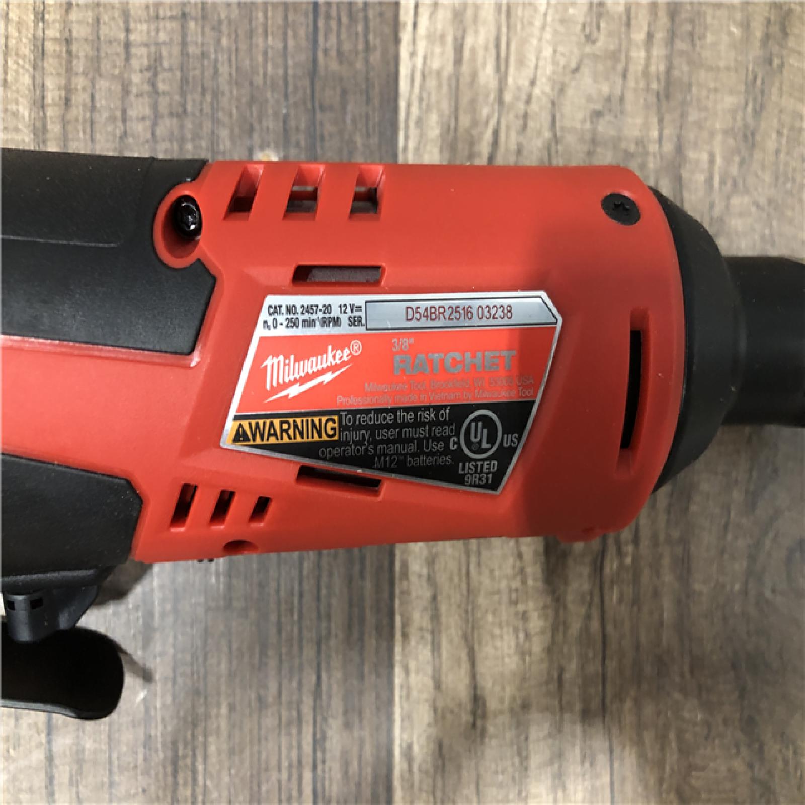 AS-IS Milwaukee M12 12V Lithium-Ion Cordless 3/8 in. Ratchet (Tool-Only)