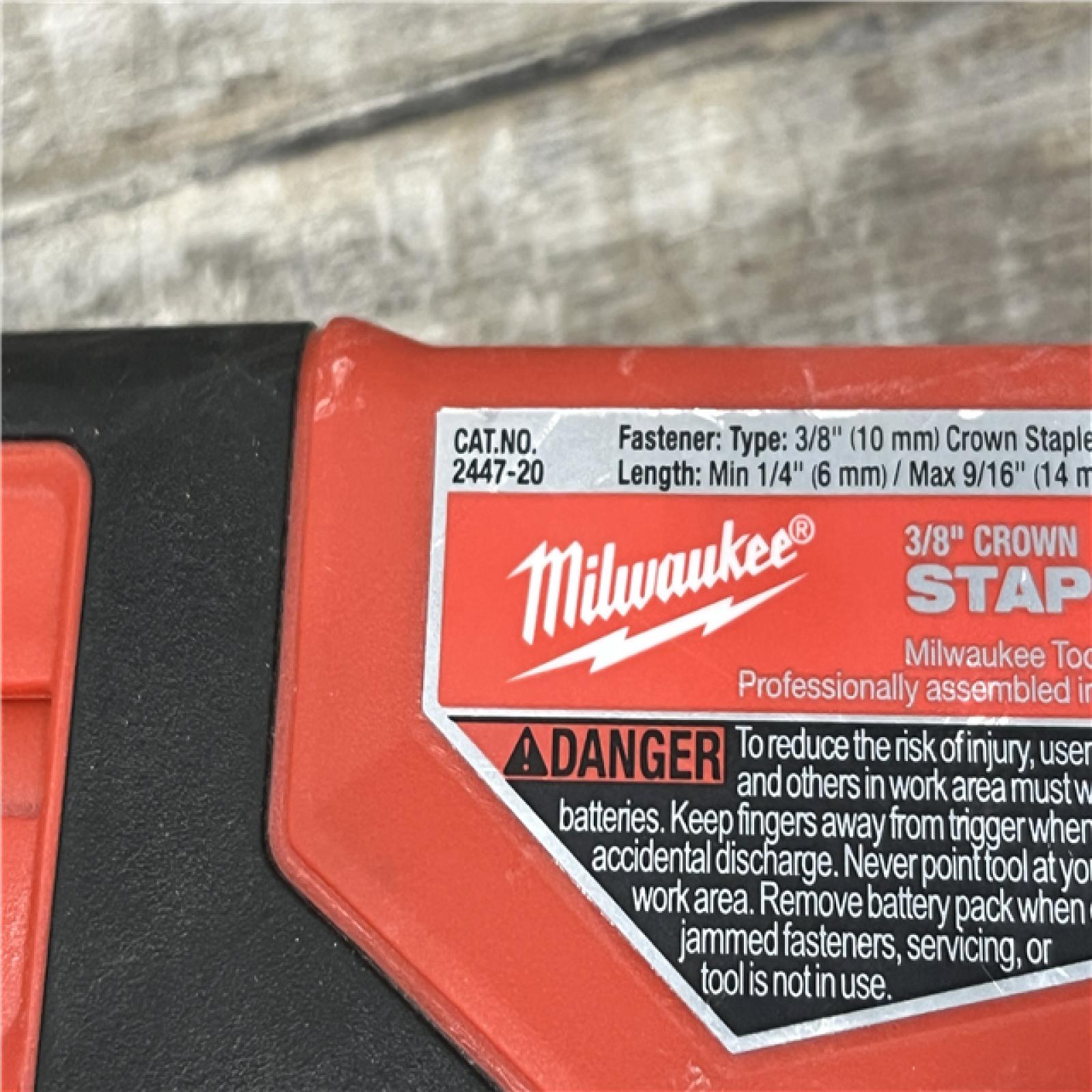 AS-IS Milwaukee 12-Volt Lithium-Ion Cordless 3/8 in. Crown Stapler (Tool-Only)