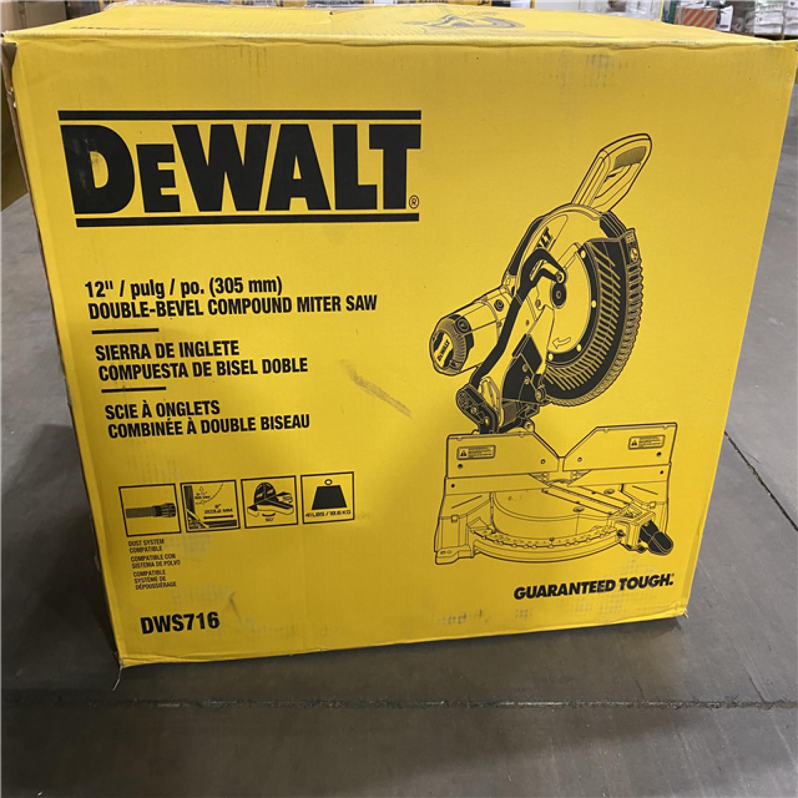As-Is- DeWalt 15 Amp Corded 12 in. Compound Double Bevel Miter Saw