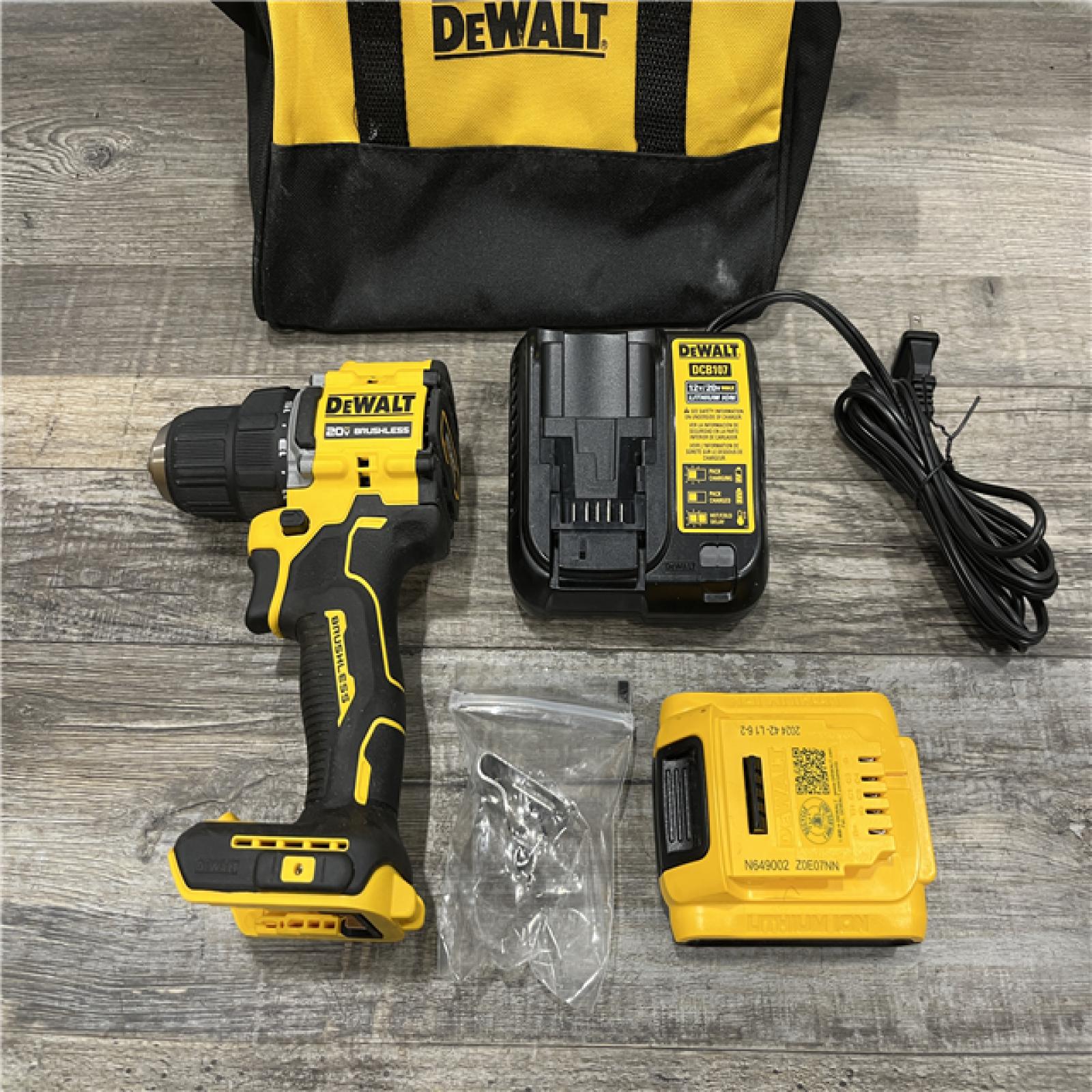 AS-IS DEWALT Atomic 20V Lithium-Ion Cordless Compact 1/2 in. Drill/Driver Kit