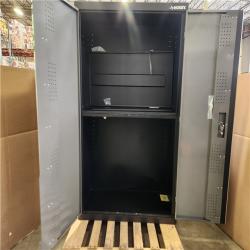 Phoenix AS-IS Husky Regular Duty 46 in. W x 72 in. H x 24 in. D 4-Shelf 22-Gauge Steel Freestanding Garage Storage Cabinet in Black and Gray