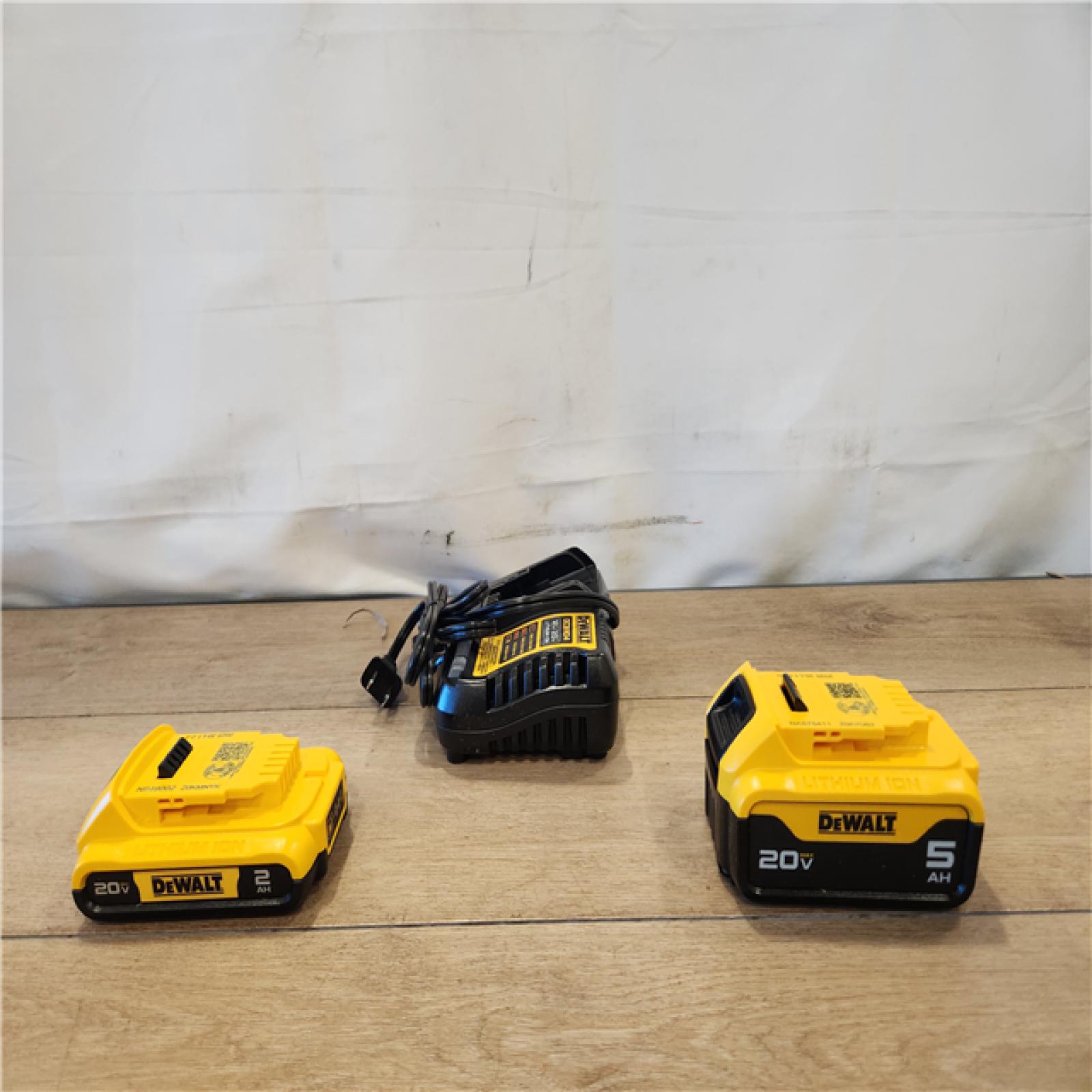 AS-IS- DEWALT 20V MAX Lithium-Ion Battery Kit with 5.0Ah and 2.0Ah Battery and Charger