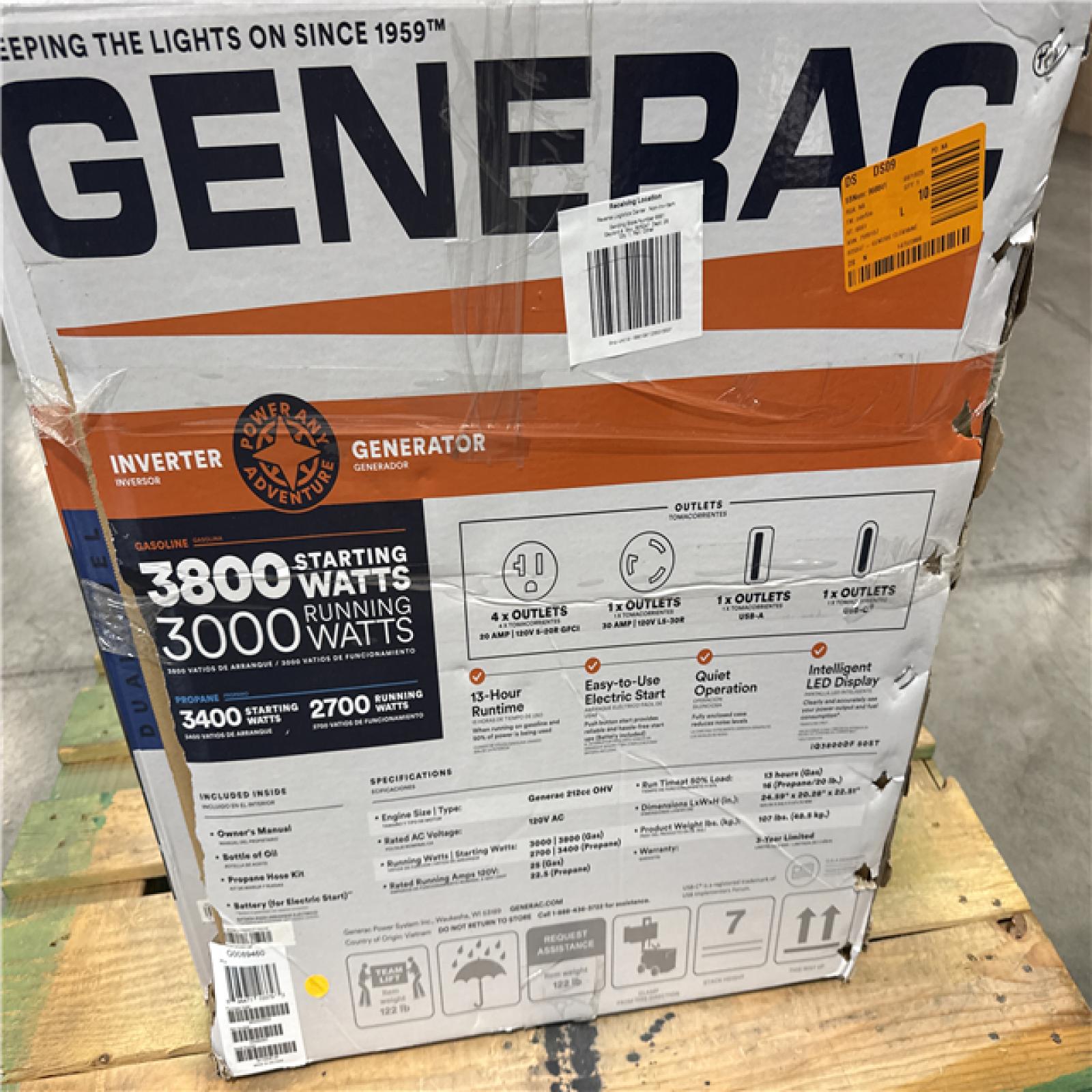 California AS-IS Generac Inverter Generator